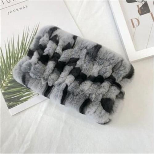 Winter fur headbands for women knitted rex rabbit fur scraf for women real fur headwrap ear warmer 2021newest fashion hairband