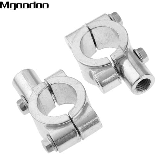 2Pc Motorcycle 7/8" Handlebar Rear View Mirror Mount Holder Clamp Adapter Bracket For Handle Bar Bicycle ATV Scooter 10MM Thread