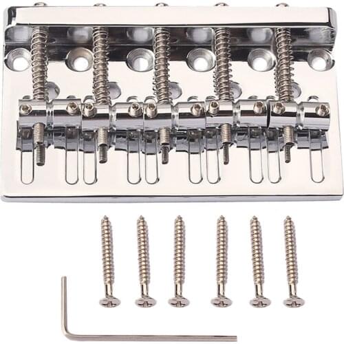 5 String Bass Bridge Electric Guitar Bridge Metal Part With Screw Wrench, Chrome