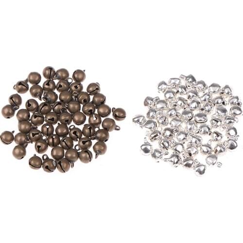 50Pcs Bronze Color Brass Small Jingle Bell Pendant Charm Jewelry Loose Spacer Beads For Jewelry Making