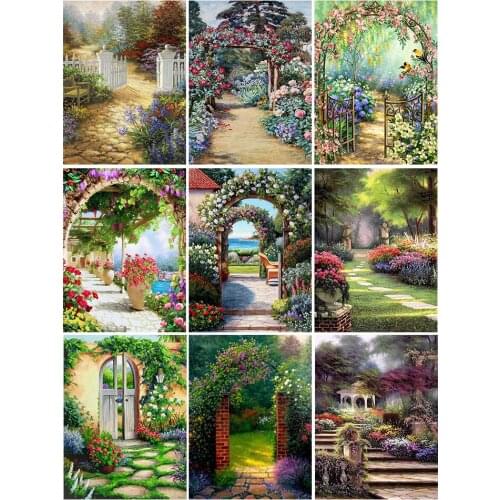 5D DIY Diamond Painting Landscape Garden Kits Full Drill Square Embroidery Mosaic Art Picture of Rhinestones Home Decor Gift
