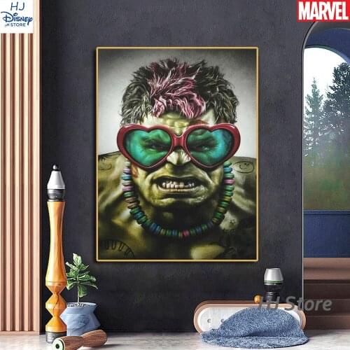 Angery Hulk With Sunglasses Poster and Prints Marvel Superhero Picture on the Canvas Wall Painting For Home Room Decoration Gift