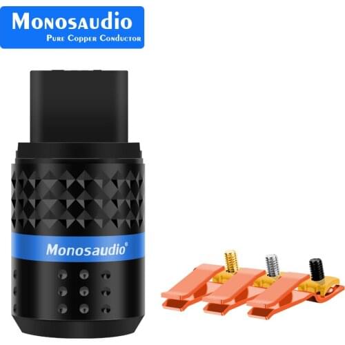 Monosaudio F122 C19 Pure Copper Rhodium Plated Audio Power IEC Connector Plug AC 20A Female Power Cord Audio Cable Connectors