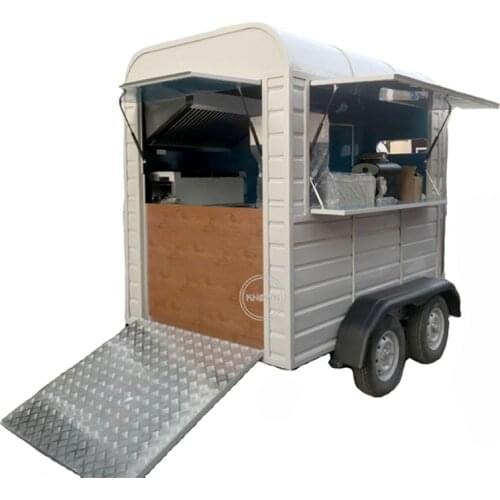 White Color Mobile Kitchen Food Cart for Sale Hot Dog Coffee Outdoor Vending Kiosk Coffee Shop Trailer With Water Sink