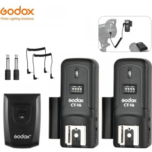 Godox CT-16 16 Channels Wireless Radio Flash Trigger Transmitter + 2x Receiver Set for Canon Nikon Pentax Studio Speedlite Flash