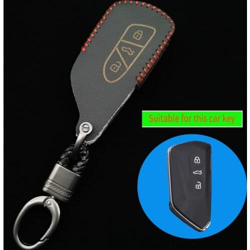 Remote Control Car Key Case Protective Cover Skin 3 Button Smart Keychian Holder For VW Volkswagen Golf 8 MK8 2020 Skoda