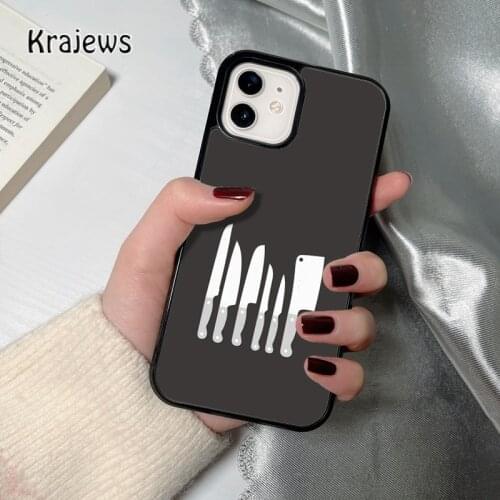 Krajews Cooking Chef Knives coque Phone Case for iPhone 12 mini 5 6S 7 8 PLUS X XS XR 11 PRO MAX SE 2020 Cover Funda Shell