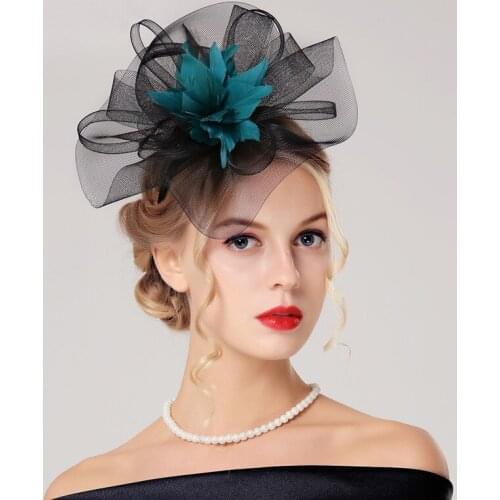 Lady Fedoras Hats Womens Polyesters Feathers Hats Dinners Wedding Wedding Dress Photography Headdress A122