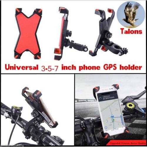 Motorcycle Bicycle Phone Holder Handlebar Clip Stand Mount Cell Phone GPS Holder Bracket Anti Shake 360° Rotation Adjustable