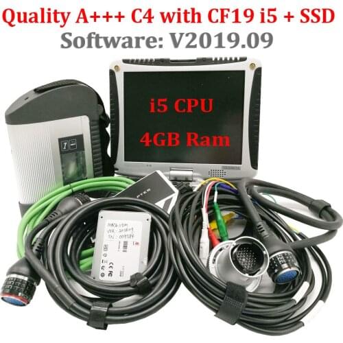 Quality A+++ MB STAR C4 Star Diagnosis C4 Multiplexer Tester with V2020.12 Software SSD Laptop CF19 i5 Ready to Work