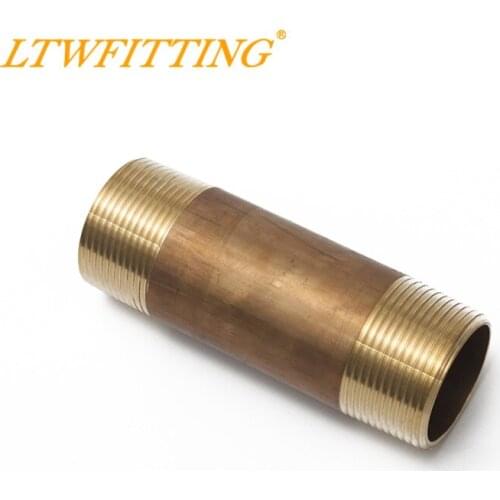 LTWFITTING Brass Pipe 4-1/2" Long Nipple Fitting 1-1/4" Male NPT Air Water