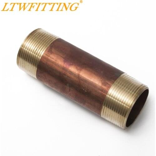 LTWFITTING Brass Pipe 5" Long Nipple Fitting 1-1/2" Male NPT Air Water