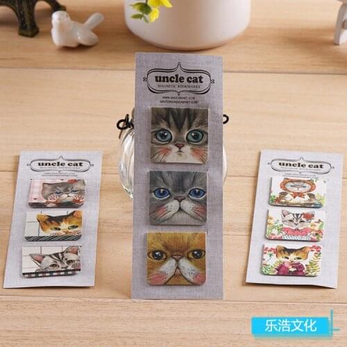 3 Pcs/Lot Cats Magnetic Bookmark