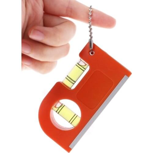 Mini Keychain Level Ruler with Magnet Base V Stripe Spirit Level Bubble Clamp Z1026