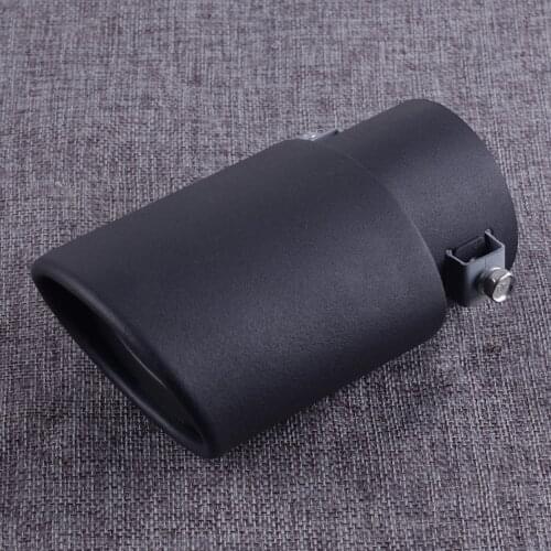 DWCX 63mm Oval Matte Black Stainless Steel Car Styling Exhaust Pipe Tip Tail Muffler Cover Trim System