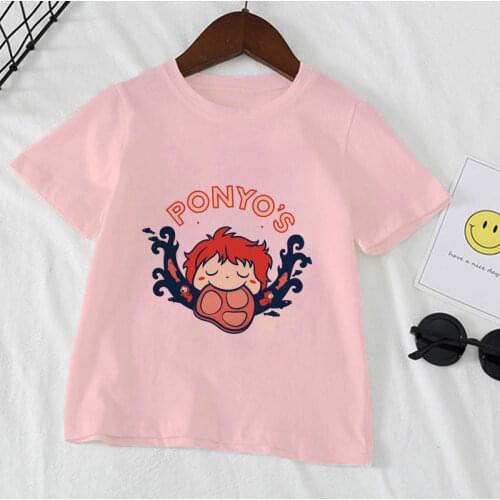 New Cartoon Summer Ponyo Printing Baby Boys T Shirt For Kids Boys Girls T-Shirts Clothes Toddler Tops Unisex Toddler Girl Shirts
