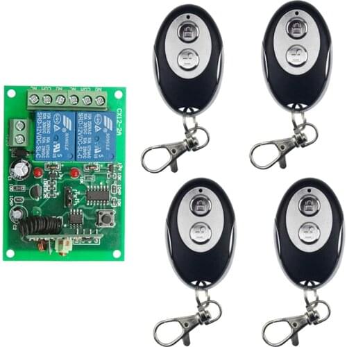 NEW Universal RF DC 12 v /24v 2channel 10A relay mini wireless remote control switch 315MHZ/433MHZ lighting