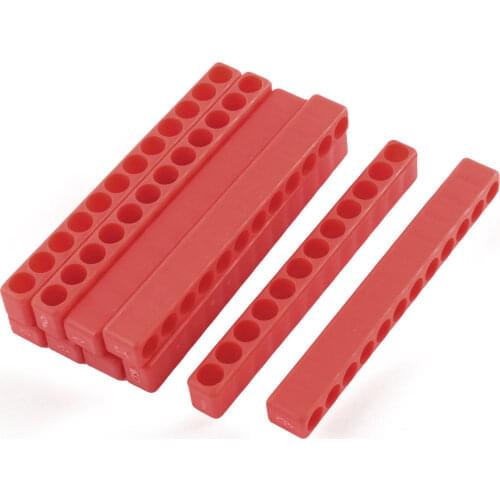 10pcs 100mm Long 7mm Dia 12-Hole Screwdriver Bit Holder Block Red