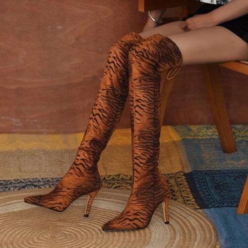 Sexy Womens Boots Thigh High Boots Lace Up Rubber Suede Women Shoes Rome style Over The Knee Boot For Women Female Shoes