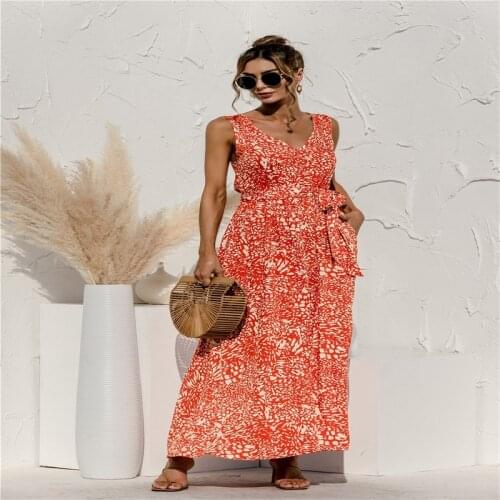 Summer Maxi Dress Women Polka Dot Sexy V Neck Ruffles Short Sleeve Holiday Long Beach Sundress Ladies Lace Up Wrap Party Dresses