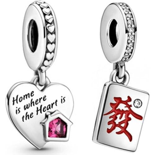 2021 The New Chinese Character "Fa " Lucky Charm, I Love My Home Pendant, New Beads DIY Accessories Gifts Direct Shipment