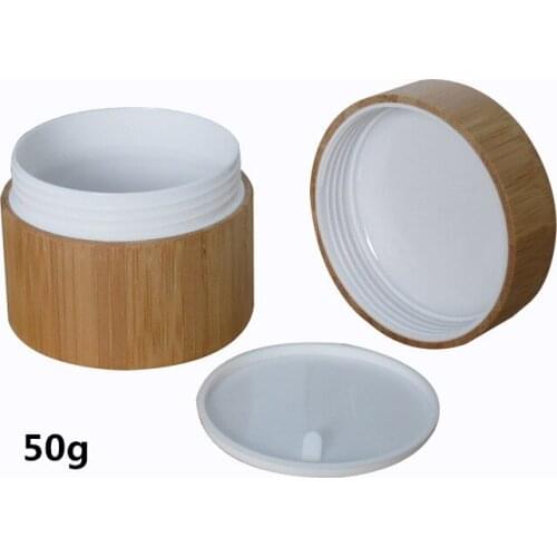 30pcs 50g Empty Bamboo Powder BB/CC/Essence/Vanishing Cream Jar with PP inner bottle 50ml Cosmetics Lip Gloss Box Tins Container