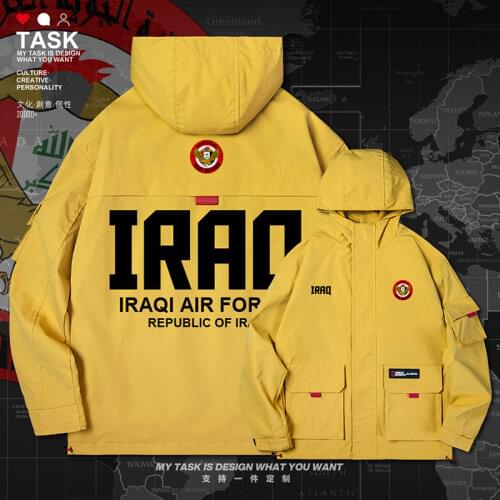 Republic of Iraq Iraqi IRQ men jacket hooded air force logo army fan windbreaker streetwear printed mens new autumn clothes