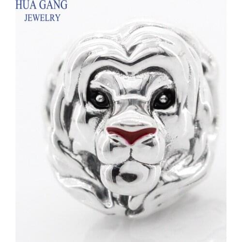 925 Sterling Silver High Quality 1: 1 Lion King Simba Bracelet Charm Suitable for Pandor Bracelet DIY