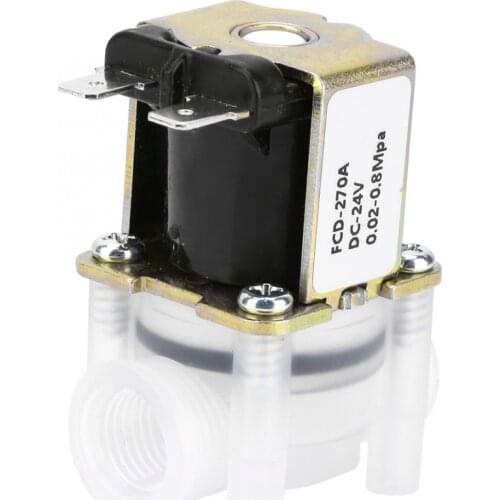 Ball Valve 1/4 inch Normally Closed N/C Type 24V DC Plastic Solenoid Valve for Pure Water Machine Electric Magnetic Valve