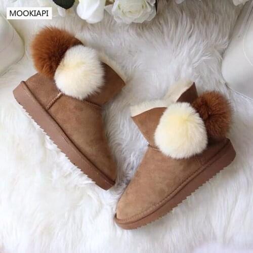 In 2019, Australias latest high-quality snow boots, real sheepskin, 100% natural wool, buckled womens shoes, free delivery