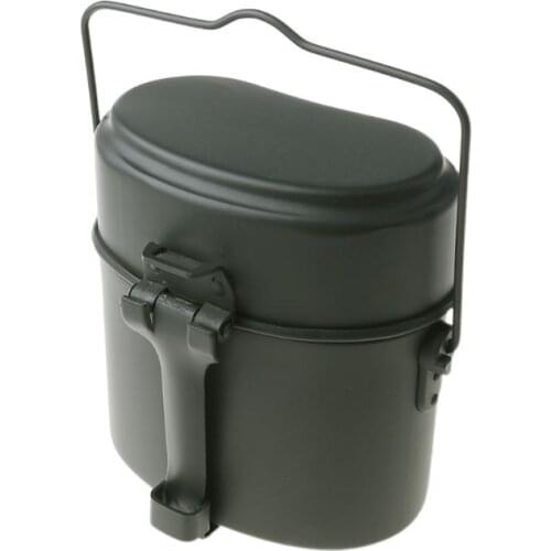 Germany Military Green 3pcs in 1 Camping Cookware Cook Set Hiking Survival Bento Lunch Boxes Pot/Bowl Q84C