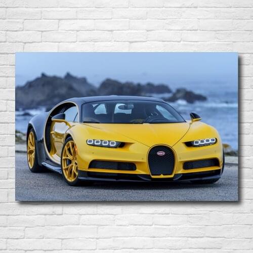 Bugatti Chiron yellow Sportscar Wallpaper Canvas Wall Art Posters and Prints Modern Painting for Home Decor