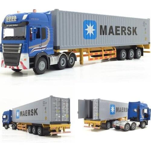 1:50 Container Toy Car Semi-Trailer Transport Vehicle Metal Toy Car Can Split Turn Container Metal Model Toy Gift Car