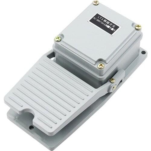 1PC Aluminium alloy Case heavy duty Foot Switch AC380V 10A Treadle Pedal Switch Momentary Reset Action 1NO 1NC Contact form