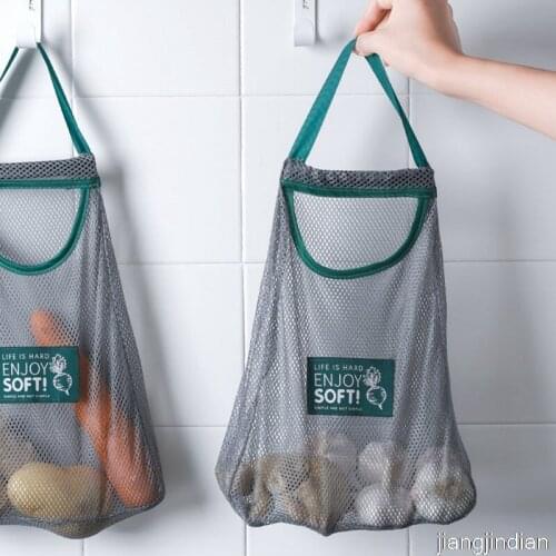 1Pc Reusable Mesh Fruit Vegetable Bags Washable Storage Bags Home Organizer Kitchen Accessories Net Bag Portable Shopping Pouch