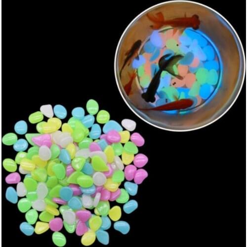 100 pcs luminous stones gardening luminous stone fish tank landscaping artificial pebbles fish tank accessories