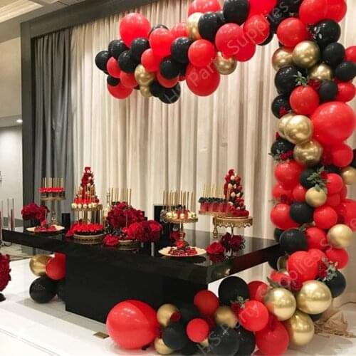 102pcs metallic gold red black latex balloon arch 10inch engagement wedding birthday party decoration baby shower balloon garlan