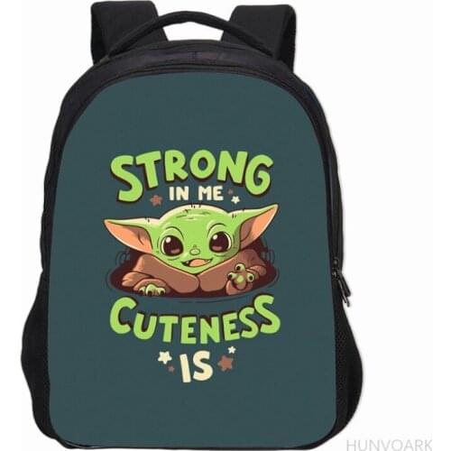 16 inch Star Wars Backpack For Boys Yoda School Bag Capacity Travel Students Mochila infantil menina