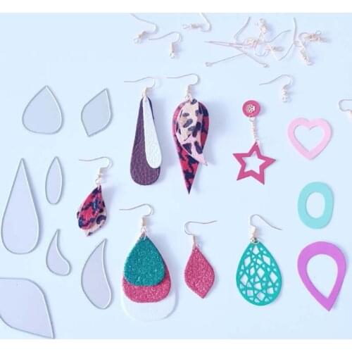 19Pcs Earring Cutting Dies Earrings Cut Template Die-Cut Leather Earrings Making 85LF