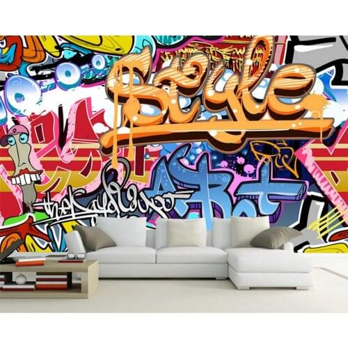Custom 3d mural colorful rock graffiti bar KTV tooling room living room sofa background wall murals wallpaper Beibehang