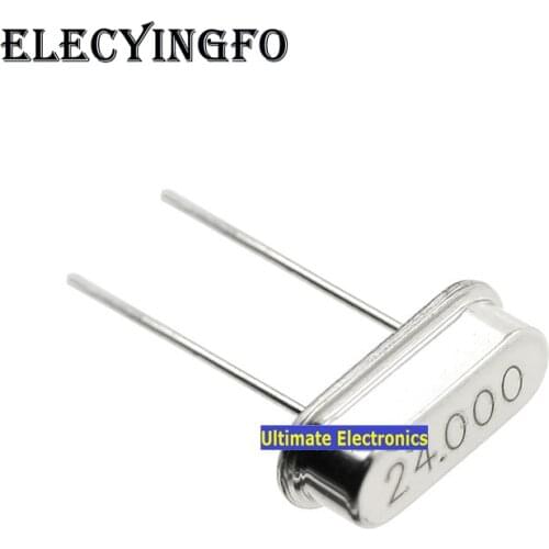 40pcs Passive crystal HC-49S 24MHZ 24M Crystalline DIP 2feet
