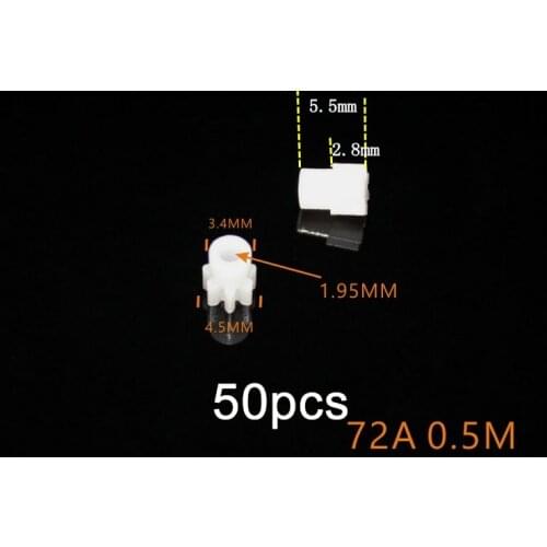 50pcs 72A Plastic Pinion Spindle Gear Straight Tooth 7 Tooth Hole 2mm 0.5M DIY Toy Accessories Motor Gear