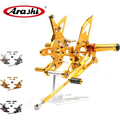Arashi ZX10R NINJA 2006 2007 CNC Adjustable Rear Rest Footrest For KAWASAKI ZX0-10R Foot Pegs Foot Pedals Rest Rearset 06 07