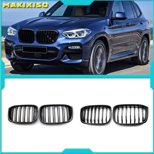 Car Front Kidney Grill For BMW3 4 X3 X4 G01 G02 G08 2018 2019 2020 Single Line 1slat Gloss Matte Black Bumper Racing Grills