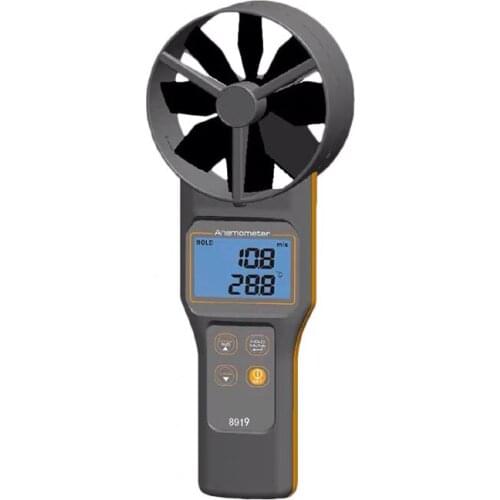 AZ8919 Vane Type Anemometer Measures Air Velocity Volume CO2 Temperature Humidity Dew Point Wet Bulb Temperature