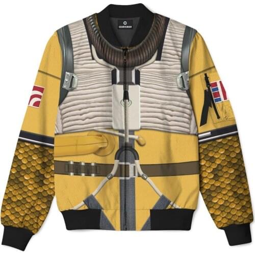 Bossk Bomber Jacket 3D Printed Winter Padded Quilted Mens Coat Zipper Causal Custom Made Unisex Harajuku