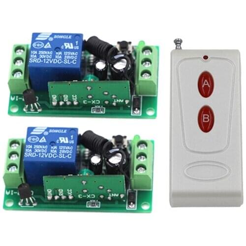 DC 9V 12V 24V Remote Control Switch 1CH 10A Relay Receiver Teleswitch Wireless Remote Switch Transmitter Receiver
