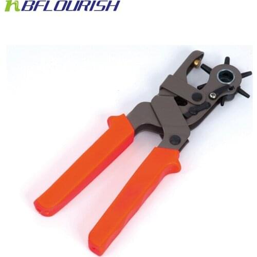 Free shipping 1pcs High Quality 6 Size Kit Revolving Heavy Duty Leather Belt Hole Punch A type Puncher Cut Eyelet Plier