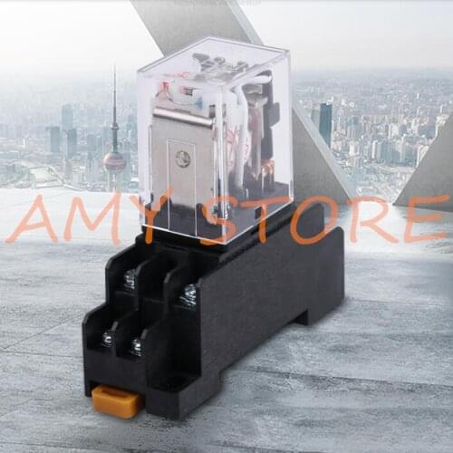 10A JQX-13F HH62P LY2NJ DC 12/24V AC 12V/24/110V/220V Coil LED General Purpose Power Electromagnetic Relay DPDT 8-Pin w Socket