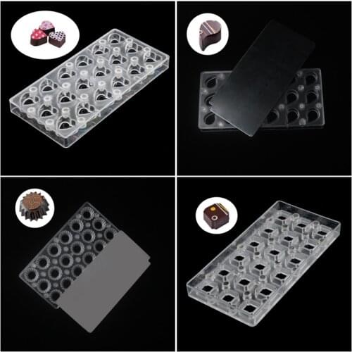 Meibum 7 Styles Polycarbonate Chocolate Mold PC Candy Forms Baking Tools Magnetic Stainless Steel Transfer Plate Choco Mould